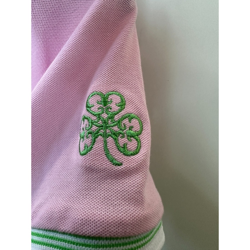Polo Golf Ralph Lauren Tailored Fit Polo Shirt Pink Green Preppy Size Medium - Picture 4 of 8